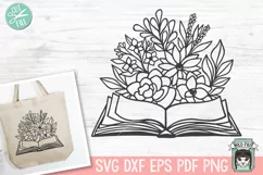 Book SVG, Reading SVG, Flowers SVG, Floral Teacher Shirt SVG Product Image 1