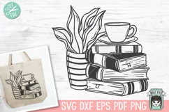 Books SVG, Plant SVG, Stack of Books SVG, Teacup SVG, Coffee Product Image 1