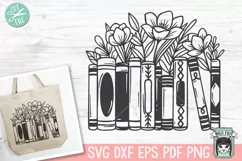 Book SVG, Flowers SVG, Reading SVG, Floral Teacher Shirt SVG Product Image 1