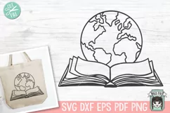 Book SVG, Earth Day Shirt SVG, Planet Earth SVG, Reading SVG Product Image 1