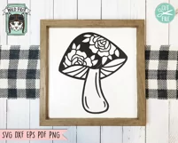 Mushroom SVG, Mushroom Clipart, Floral SVG, Flower SVG Product Image 2