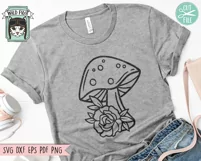 Mushroom SVG, Mushroom Clipart, Flower SVG, Floral PNG Product Image 2