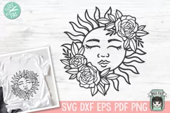 Sun SVG, Summer SVG, Beach SVG, Sunshine SVG, Floral Sun SVG Product Image 1