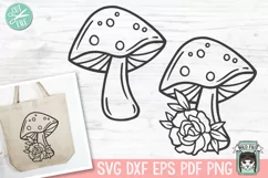 Mushroom SVG, Mushroom Clipart, Flower SVG, Floral PNG Product Image 1