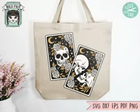 Floral Skull Tarot Cards SVG, Halloween Shirt SVG, Gothic Product Image 4