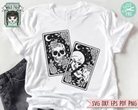 Floral Skull Tarot Cards SVG, Halloween Shirt SVG, Gothic Product Image 3