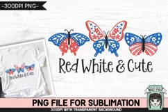 July 4th Butterfly Sublimation Design PNG, 4th of July Shirt Product Image 1