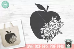 Apple SVG, Teacher Gift SVG, Teacher Shirt SVG, Floral Apple Product Image 1