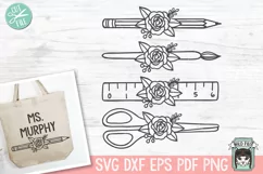 School Supplies SVG, Teacher Shirt SVG, Teacher Gift SVG Product Image 1