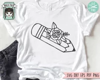 Teacher Pencil SVG, Teacher Shirt SVG, Teacher Gift SVG Product Image 2
