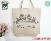 Teacher Pencil SVG, Teacher Gift SVG, Teacher Shirt SVG Product Image 2