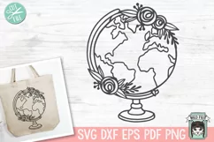 Floral Globe SVG, Flower Globe SVG, Travel SVG, Adventure Product Image 1