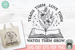 Book SVG, Floral Teacher Shirt SVG, Reading SVG, Flower SVG Product Image 1