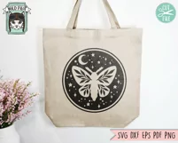 Moth SVG, Mystical SVG, Fantasy SVG, Insect SVG, Moon SVG Product Image 2