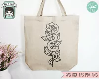 Floral Snake SVG, Flower Snake SVG, Tattoo SVG, Reptile SVG Product Image 2