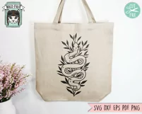 Snake SVG, Reptile SVG, Leaves SVG, Tattoo SVG, Mystical SVG Product Image 2