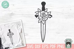Floral Sword SVG, Flower Sword SVG, Mystical, Medieval SVG Product Image 1