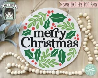 Merry Christmas Sign SVG, Christmas Sign SVG, Winter SVG Product Image 2