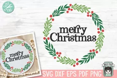 Merry Christmas Sign SVG, Happy Holidays SVG, Winter SVG Product Image 1
