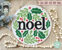 Christmas Sign SVG, Noel SVG, Round Sign SVG, Winter SVG Product Image 2