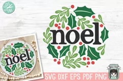 Christmas Sign SVG, Noel SVG, Round Sign SVG, Winter SVG Product Image 1