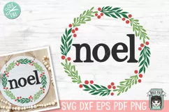 Christmas Sign SVG, Noel SVG, Winter SVG, Round Sign SVG Product Image 1