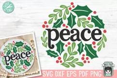 Christmas Sign SVG, Peace SVG, Round Sign SVG, Winter SVG Product Image 1