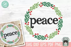 Christmas Sign SVG, Peace SVG, Winter SVG, Round Sign SVG Product Image 1