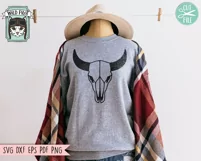 Bull Skull SVG, Cow Skull SVG, Animal Skull SVG, Boho SVG Product Image 2