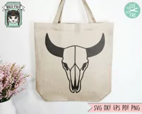 Bull Skull SVG, Cow Skull SVG, Animal Skull SVG, Boho SVG Product Image 3