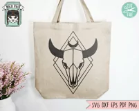 Mystical Cow Skull SVG, Bull Skull SVG, Animal Skull SVG Product Image 2