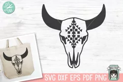 Mystical Cow Skull SVG, Bull Skull, Animal Skull, Geometric Product Image 1
