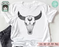 Mystical Cow Skull SVG, Animal Skull SVG, Bull Skull SVG Product Image 2