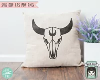Mystical Cow Skull SVG, Animal Skull SVG, Bull Skull SVG Product Image 3