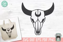 Mystical Cow Skull SVG, Animal Skull SVG, Bull Skull SVG Product Image 1