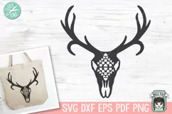 Deer Skull SVG, Animal Skull SVG, Geometric SVG, Mystical Product Image 1