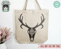 Deer Skull SVG, Animal Skull SVG, Geometric SVG, Mystical Product Image 2