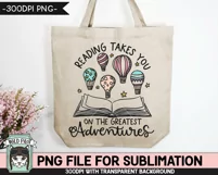 Book Lover SUBLIMATION PNG, Reading PNG, Teacher Shirt PNG Product Image 2