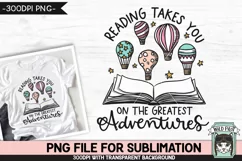 Book Lover SUBLIMATION PNG, Reading PNG, Teacher Shirt PNG Product Image 1