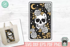 Flower Skull Tarot Cards SVG, Halloween Shirt SVG, Gothic Product Image 1