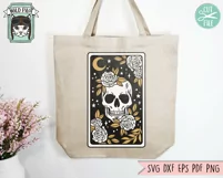 Flower Skull Tarot Cards SVG, Halloween Shirt SVG, Gothic Product Image 4