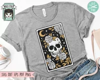 Flower Skull Tarot Cards SVG, Halloween Shirt SVG, Gothic Product Image 2