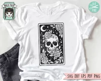 Flower Skull Tarot Cards SVG, Halloween Shirt SVG, Gothic Product Image 3
