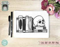 Halloween SVG, Skull SVG, Books SVG, Teacher SVG, Mystical Product Image 2
