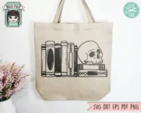 Halloween SVG, Skull SVG, Books SVG, Teacher SVG, Mystical Product Image 3