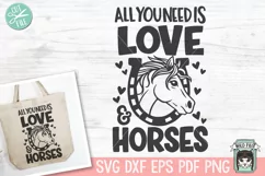 Horse SVG, Valentines Day, All You Need Is Love, Horse Shoe Product Image 1