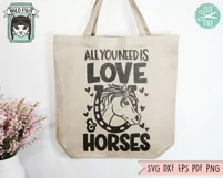 Horse SVG, Valentines Day, All You Need Is Love, Horse Shoe Product Image 2