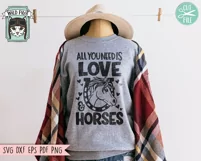 Horse SVG, Valentines Day, All You Need Is Love, Horse Shoe Product Image 3