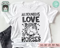 Horse SVG, Valentines Day, All You Need Is Love, Horse Shoe Product Image 4