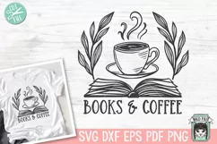 Books and Coffee SVG, Coffee Lover SVG, Books Lover SVG Product Image 1